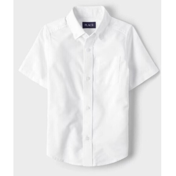The Children's Place Kids Uniform White Oxford Button Down Shirt Size 5/6 S - Picture 1 of 7